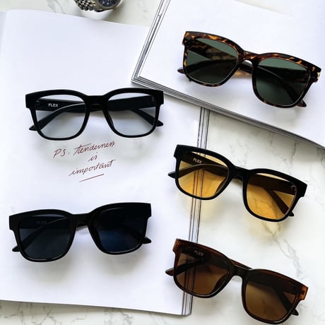 【5colors】square wide sunglasses