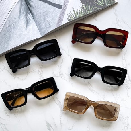【5colors】box square sunglasses