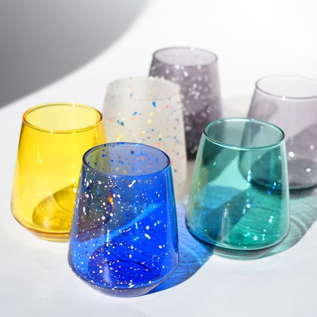 【CA009】CHIPS glass. -CLEAR- MUSTARD
