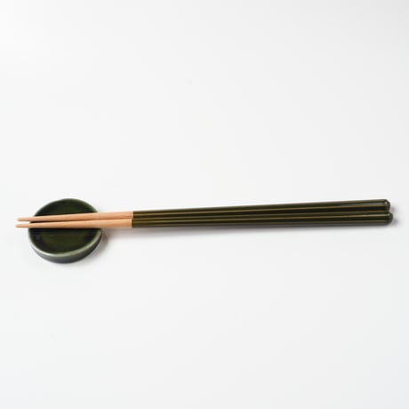 【H011ob】Heuge Chopsticks set oribe（箸＋箸置きセット 織部）