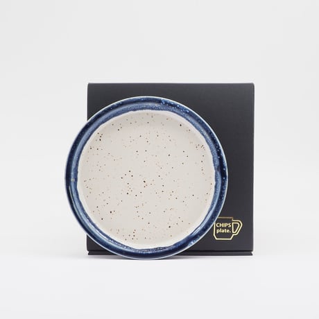 【CR006】CHIPS plate. -S-  PREMIUM white-navy drop