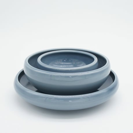 【M045bl】パンとごはんと... たべやすい器 PLATE M あお
