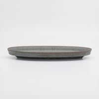 【M068gy】パンとごはんと... 盛りやすい器 - 長皿 -  OVAL PLATE L グレー