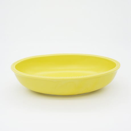 生産終了商品のため在庫限り【M027yl】パンとごはんと...　リムドット　オーバルボウル S yellow