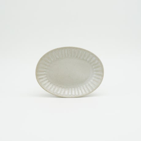 【M040wh】パンとごはんと... ひらひらの器 OVAL MINI PLATE white
