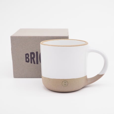 【BA001wh】 BRICKS MUG white（ツヤ釉薬）
