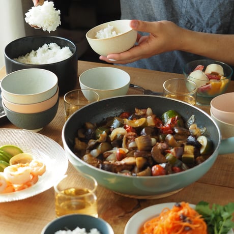 【M058bl】パンとごはんと... 小さなお茶碗 Rice Bowl M みずいろ（light blue）