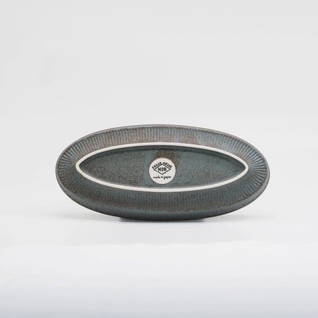 【M067gy】パンとごはんと... 盛りやすい器 - 長皿 -  OVAL PLATE M グレー