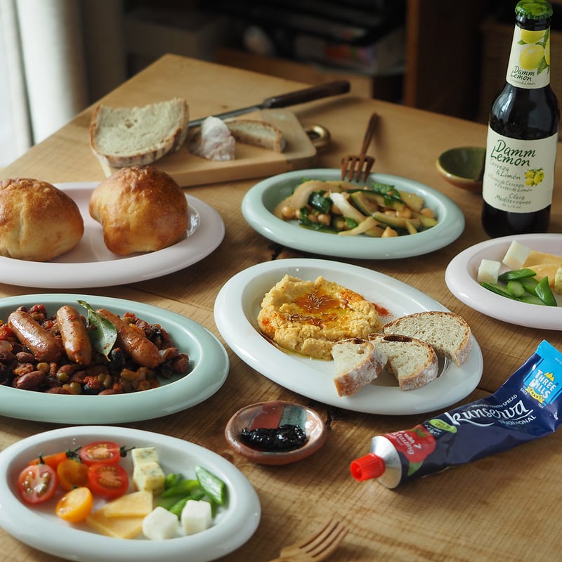 M063pk】パンとごはんと ポップな器 OVAL PLATE M ピンク | CHI