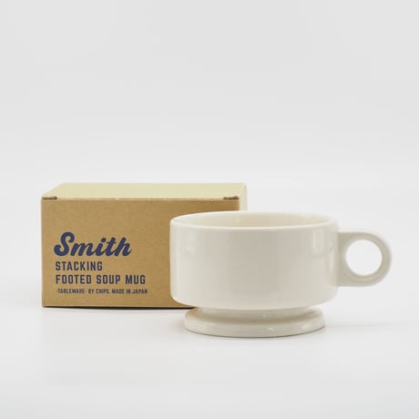 【SM002wh】Smith Stacking Footed Soup Mug -white-
