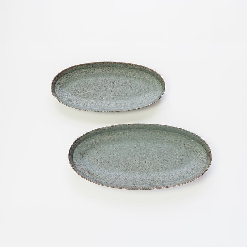M068gy】パンとごはんと 盛りやすい器 - 長皿 - OVAL PLATE L