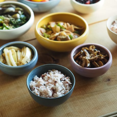 【M057nv】パンとごはんと... 小さなお茶碗 Rice Bowl S こんいろ（navy）