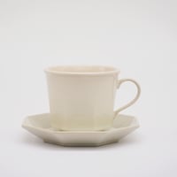 【AP012wh】Ancient Pottery Octagonal CUP & SAUCER white