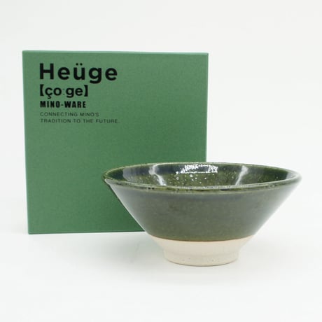 【H003ob】Heuge RICE BOWL oribe（茶碗 織部）