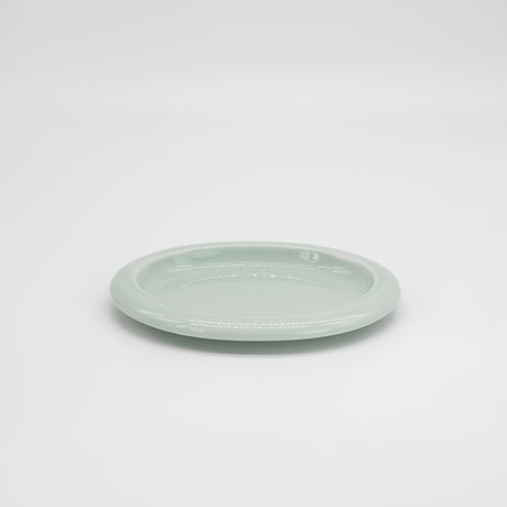 【M062gr】パンとごはんと... ポップな器 OVAL PLATE S ライトグリーン
