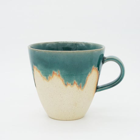 【M015tb】パンとごはんと...　艶釉の器 MUG turkey blue