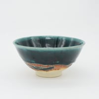 【M014tb】パンとごはんと... 艶釉の器 RICE BOWL turkey blue