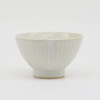 【M060wh】パンとごはんと... 削ぎ目 Rice Bowl  白土（しらつち/white）