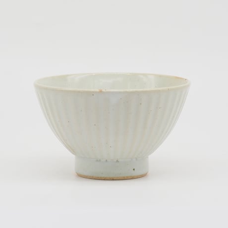 【M060wh】パンとごはんと... 削ぎ目 Rice Bowl  白土（しらつち/white）