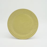【M043yl】パンとごはんと... ひらひらの器 ROUND PLATE M イエロー