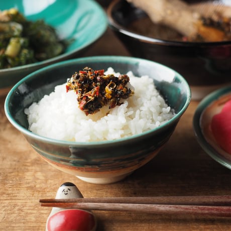 【M014tb】パンとごはんと... 艶釉の器 RICE BOWL turkey blue