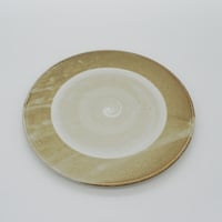 【M002gy】パンとごはんと...  まるい縁取りの陶器 PLATE M gray