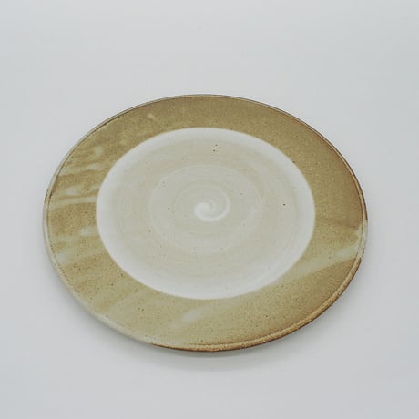 【M002gy】パンとごはんと...  まるい縁取りの陶器 PLATE M gray
