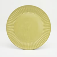 【M044yl】パンとごはんと... ひらひらの器 ROUND PLATE L イエロー