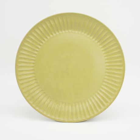 【M044yl】パンとごはんと... ひらひらの器 ROUND PLATE L イエロー