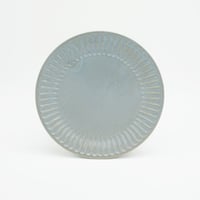 【M043bl】パンとごはんと... ひらひらの器 ROUND PLATE M ブルー