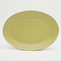 【M039yl】パンとごはんと... ひらひらの器 OVAL PLATE M イエロー