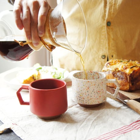 【CS002wo】CHIPS stack mug. SPLASH white-orange