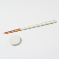 【H011sn】Heuge Chopsticks set shino（箸＋箸置きセット 志野）
