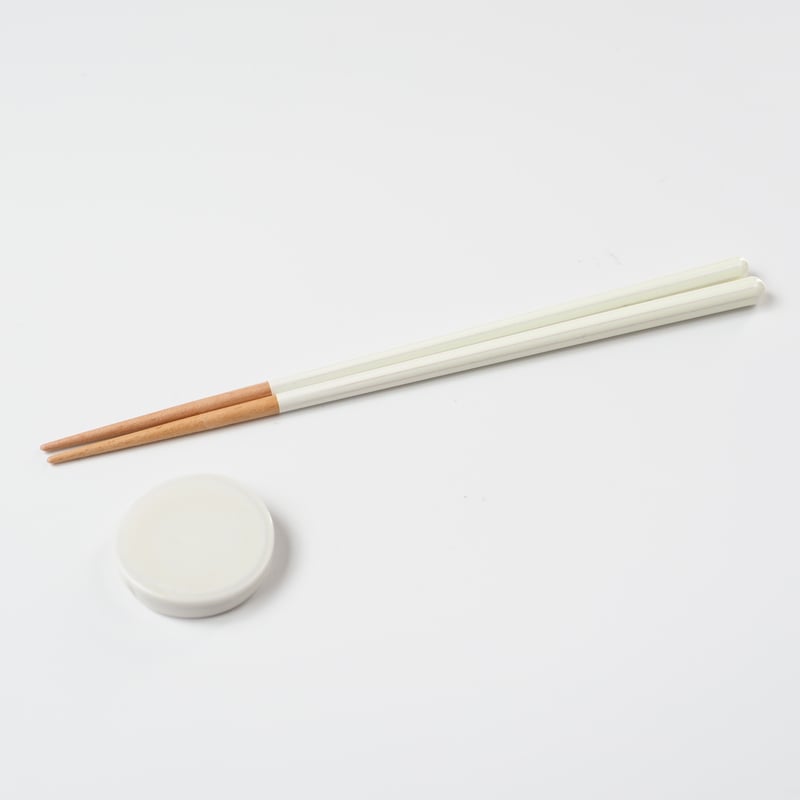 H011sn】Heuge Chopsticks set shino（箸＋箸置きセット 志野）