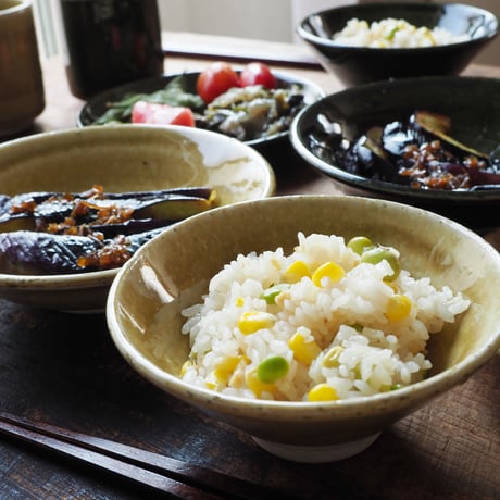 【H003kz】Heuge RICE BOWL kizeto（茶碗 黄瀬戸）