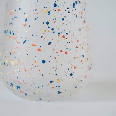 【CA002wo】CHIPS glass. -SPLASH- WHITE-ORANGE