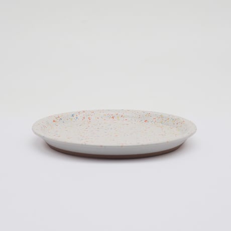 【CR002wo】CHIPS plate. -S-  SPLASH white-orange