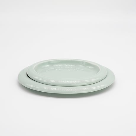 【M062gr】パンとごはんと... ポップな器 OVAL PLATE S ライトグリーン