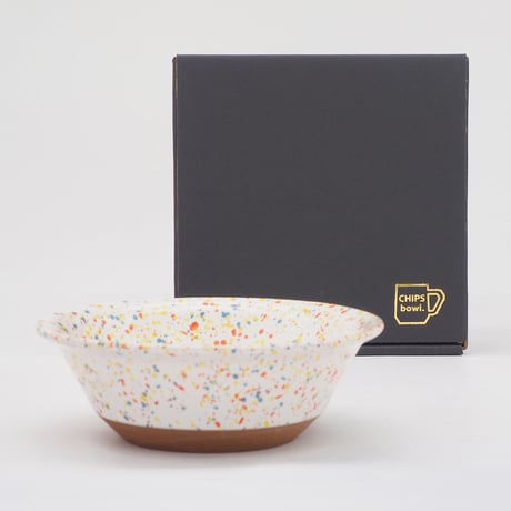 【CB002wo】CHIPS bowl. SPLASH white-orange