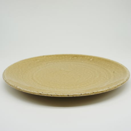 【H006kz】Heuge PLATE L kizeto（八寸平皿 黄瀬戸）