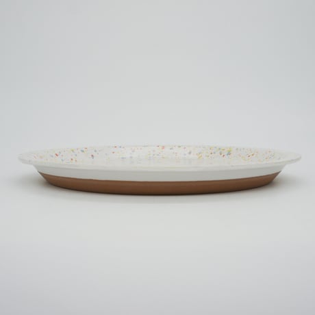 【CP002wo】CHIPS plate. -L- SPLASH white-orange