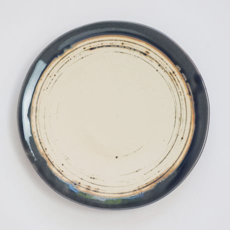 【M038id】パンとごはんと...  艶釉の器 PLATE M indigo
