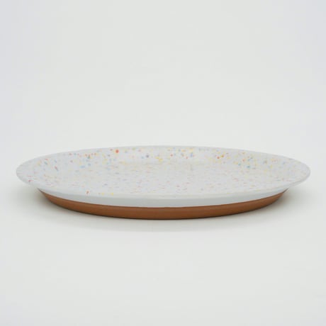 【CP002wo】CHIPS plate. -L- SPLASH white-orange