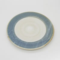 【M002bl】パンとごはんと...  まるい縁取りの陶器 PLATE M blue