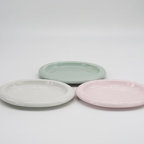 【M063gr】パンとごはんと... ポップな器 OVAL PLATE M グリーン