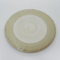 【M003gy】パンとごはんと...  まるい縁取りの陶器 PLATE L gray