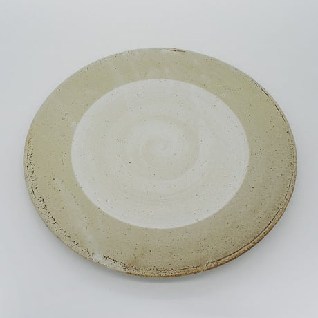 【M003gy】パンとごはんと...  まるい縁取りの陶器 PLATE L gray