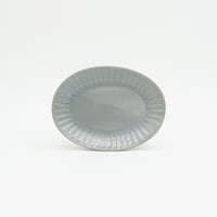 【M040bl】パンとごはんと... ひらひらの器 OVAL MINI PLATE ブルー