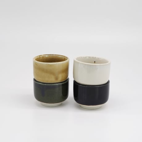 【H010kz】Heuge Sake Cups set 2 kizeto（ぐい呑み2個セット 黄瀬戸）