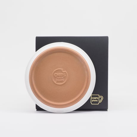 【CR002wo】CHIPS plate. -S-  SPLASH white-orange